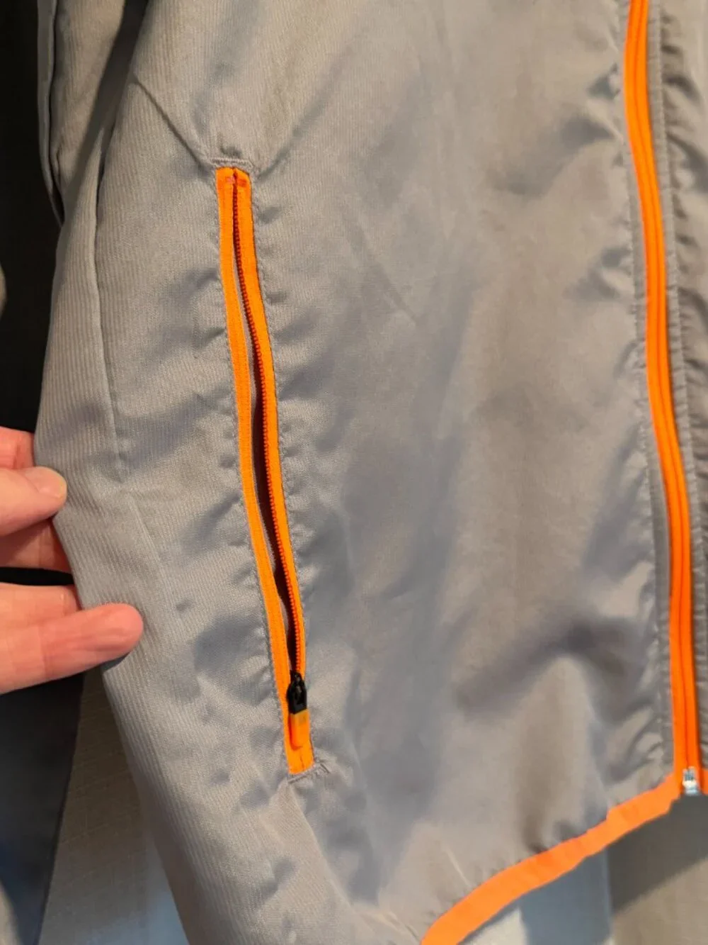 adidas Men’s Performance Jacket Gray Orange Size L